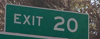 exit 20 sign