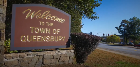 welcome to queeensbury, ny sign