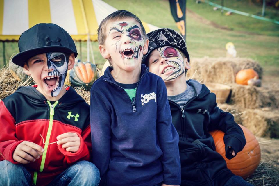 kids with faces painted
